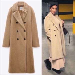 NWT Zara Faux Fur Coat Size S